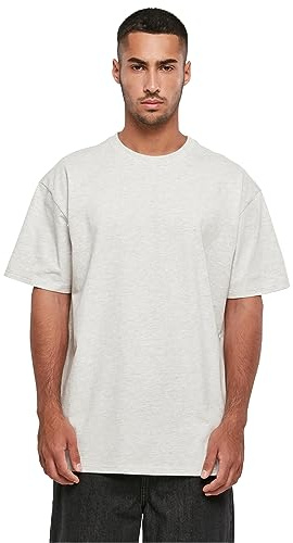 Build Your Brand Herren T-Shirt Heavy Oversize Tee, Basic T-Shirt für Männer, Oversized Fit, Baumwolle, XS, lightgrey