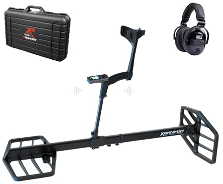 XP Metal Detectors Xtrem Hunter - tief suchender Metalldetektor mit FMF-Spulen, Deus II-Fernbedienung, WSAII-XL-Funkkopfhörern, speziellem S-Teleskop-stab und XP-Gehäuse (XTR-115RCWSA2XL)