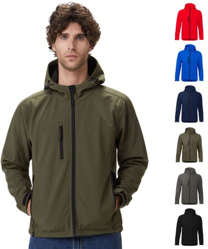 Hole Gadget | Giacca Softshell Personalizzato con Cappuccio Uomo Donna Militare Invernale Impermeabile Antivento Abbigliamento da Lavoro, Outdoor, Softair, Trekking, Personalizzata, Caccia