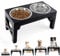 Raised Dog Bowls 5 Height Adjustable Elevated Dog Food and Water Bowls with 2 Stainless Steel Dog Bowls Non-Slip No Spill Stand for Small Medium and Large Dogs Cats