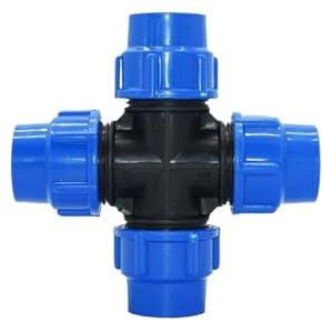20/25/32/40/50/63 mm PVC PE Rohr Wasserhahn Tee Wasserspalter 1/2 3/4 1 Zoll 3,2 cm 3,8 cm 5,1 cm T-Rohr Kugelhahn T-förmiger Anschluss 1 Stück (Farbe: Kreuz, Größe: 32 mm)