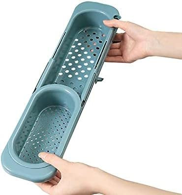 Organizador for fregadero de cocina, soporte for cepillos de esponja, escurridor, bandeja, colgador de tela for platos, grande/800 (Color : Green)