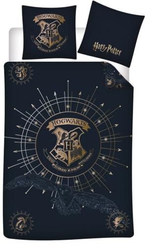 Bettwäsche Harry Potter für Einzelbett, Bettbezug 140 x 200 cm + Kissenbezug 65 x 65 cm, Polycotton, mit Hedwig
