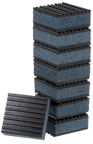 Kozelo 8 Pièces Patins Anti-Vibrations 2 x 2 x 7/8 Noir et Bleu | en Mousse EVA et Caoutchouc, Patins en Caoutchouc d'Isolation, Antidérapants, pour Système HVAC et Lave-Linge