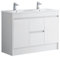 Robanmoa 1200mm Bathroom Vanity Unit with Basin Sink Large Freestanding Bathroom Storage Cabinets Waterproof Ceramic Double Basins 2-Drawer Floorstanding Cabinet Vanity Units