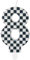 Racing Car Birthday Candles With Black White Stripes, Number 8 Candles for Cakes, Cake Toppers, Theme Party for Girls Boys 8th Birthday Decorations Accessories