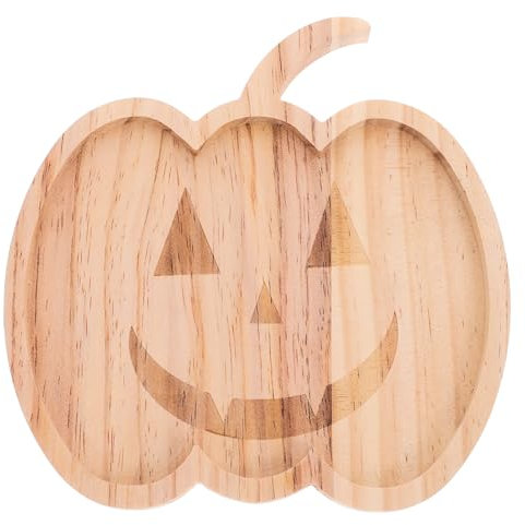 Zerodeko Vassoio Legno Forma di per Halloween Piatto Decorativo per Snack e Frutta per Feste e Picnic