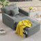 YODOLLA 3-in-1 Sleeper Chair Bed, Convertible Single Sofa for Small Room, Adjustable Armchair With Side Pocket, Dark Grey