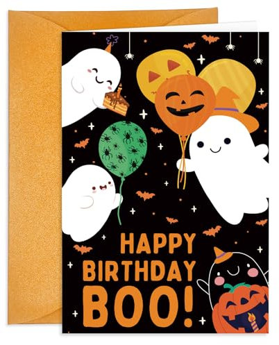 JUESMOS Halloween Birthday Card Happy Birthday Boo Card