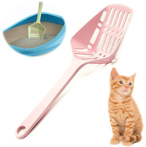 Strong Cat Litter Scoop Plastic Cat Litter Shovel Cat Poop Scoop Cat Litter Tray Scoop Handy Sand Sifter Poop Sieve Cleaning Tool Shovel Scoop Cat Scoop (Pink, Medium)