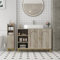 Hzuaneri Meuble sous lavabo, Meuble de Rangement pour Salle de Bain, Meuble pour évier avec étagère Ouverte et 2 Portes, étagère réglable, pour Salle de Bain, Salon, entrée, Cuisine, Grège BC09805G