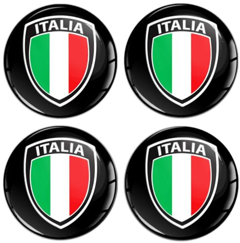 SkinoEu 4 x 50 mm Aufkleber Aufkleber für Radkappen Nabenkappen Nabendeckel Radnabendeckel Rad-Aufkleber Italy Italien Italienisch Italian Flagge Fahne Flag A 8550