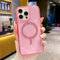 Custodia magnetica trasparente glitterata per iPhone 14 15 Plus 15proMax 11 12 13 Pro Max Mini Airbag Bumper Slim Cover, rosa, per iPhone 11 Pro
