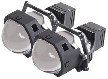 MTOIDVALX Coche 3 pulgadas 12V Bi Led proyector Len faro 110W 10260LUX 5500K haz alto y bajo Compatible con H4 H7 9005 9006 faro Retro LHD(Square Lens(A4))