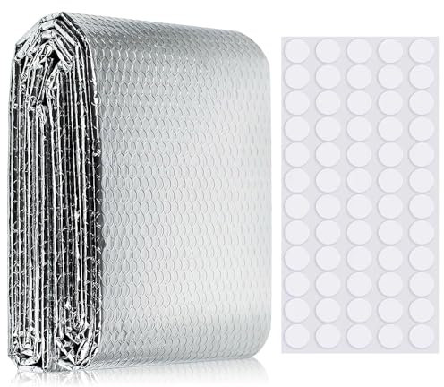 Panneaux réflecteurs respectueux de l'environnement pour radiateur 0,6 m x 1,2 m, feuille d'aluminium durable avec couche à bulles pour rétention de la chaleur, barrière thermique de toit et mur,