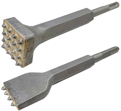 2Pcs SDS Plus Bushing Tool Bit, 4 Tips SDS Plus Rake Bit & 16 Tips SDS Max Bushing Bit Alloy Steel Drill Bit Concrete Roughness Coating Remove Bushing Bit for Rotary Hammer Brick Wall Stone