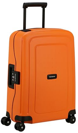 Samsonite S'Cure - Handgepäck Koffer 55 x 40 x 20 cm - Hartschalen Kabinentrolley passend für die meisten Airlines inkl. Ryanair und EasyJet - 4 Rollen, TSA-Schloss, Leicht - 34 L - Orange