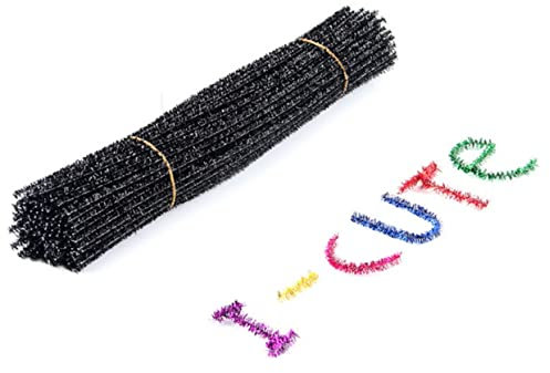 Sewroro 100st Verdrehte Stiele Diy- Plüschtiere Lichterketten Schlafzimmer Lametta Eiszapfen Weihnachtslametta Lametta Weihnachten Rosa Girlande Weihnachtsdekoration Stengel Black