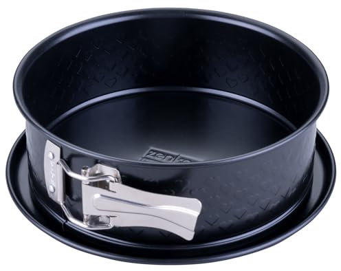 Zenker Springform mit Flachboden Ø18 cm – Backform mit Herz-Prägung, PFAS-frei, Ideal für Valentins- und Muttertag, Made in Germany
