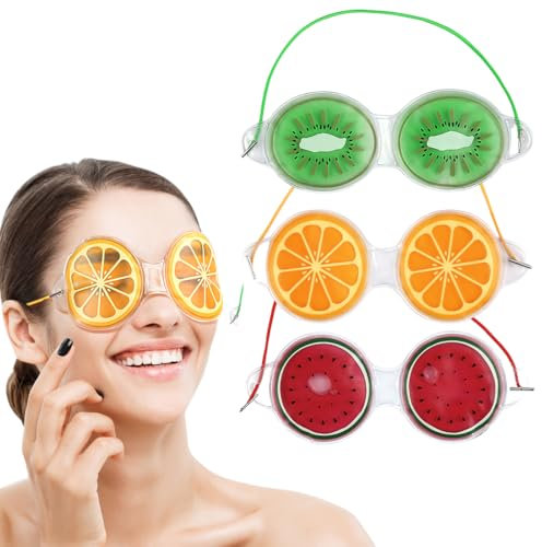 PYEUIFT 3 Stück Augenmaske Kühlend Kühlbrille, Cooling Eye Mask für Heiße Kältetherapie Geschwollene und Müde Augen, Augenringe, Migräne