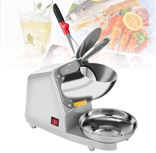 Electric Ice Crusher Shaver for Snow Cones, Cocktails, Smoothies, and Cold Drinks with Stainless Steel Bowl, High Capacity