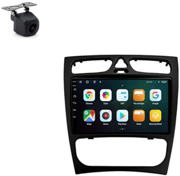 Android 13 navegación del Coche para Mercedes Benz C Class S203 CL203 W203 2000-2004 con CarPlay Android Auto 9 Pantalla Táctil Radio Coche con WiFi/GPS/FM/DSP/USB/BT Apoyo Mandos Volante(4G+64G)