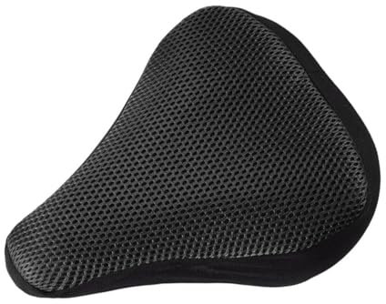 SGERUFZ Funda para Sillín de Bicicleta Acolchada y Transpirable, Cojín Suave y Fácil de Llevar, Cubierta de Sillín para Bicicleta de Montaña, Carretera y Estática (Negro)