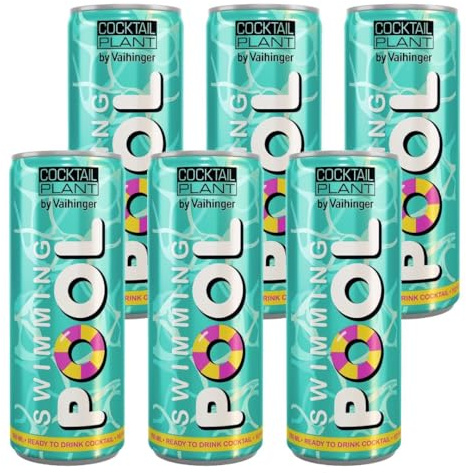 Cocktail Plant Swimming Pool – 6er-Set Ready-to-Drink Cocktail 6 x 0,25L Dosen (10,1% Vol.) (inkl. Pfand/Mehrweg) - [Enthält Sulfite]