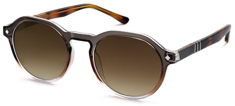 SOJOS SJ2620 Lunettes de soleil rondes rétro en plastique pour homme et femme Petit visage étroit Protection UV400, Monture tortue et verres bleu sarcelle, m