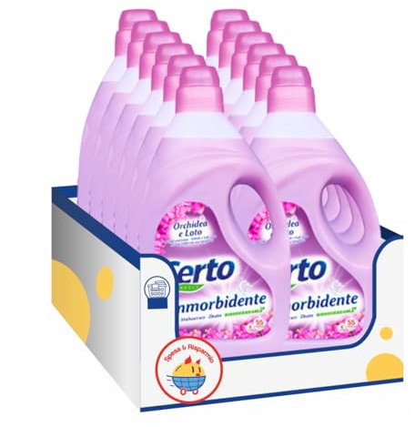 Ammorbidente Bucato Fragranza Orchidea e Loto – 55 Lavaggi – 4LT – Variazioni 4/8/12 Pezzi (12)