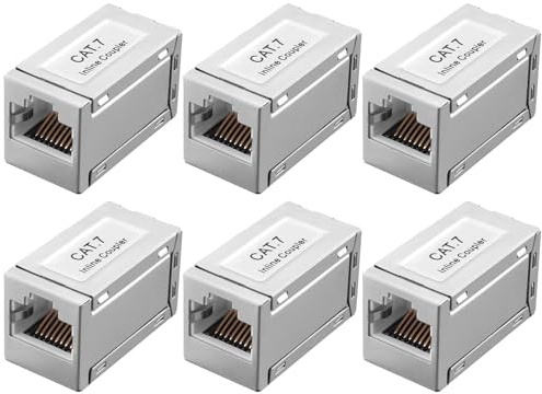 VORXEON RJ45 Kupplung Cat7 6PCS LAN Kupplung LAN Verbinder Für Ethernet Kabel Netzwerkkabel Patchkabel Cat7 Cat6a Cat6 Cat5 Cat5e STP-Abschirmung 10Gbps Übertragungsrate LAN Kabel Adapter