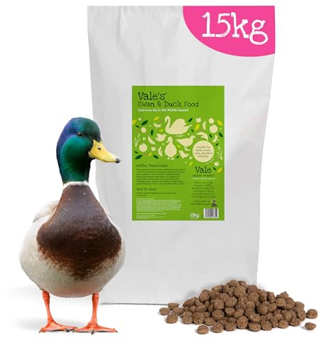 Vale’s™ Swan & Duck Food 15kg – Floating Feed for Wild Ducks – Suitable and Nutritious Duck and Swan Food – Perfect Alongside Their Natural Diet - Bird Feed for Waterfowl