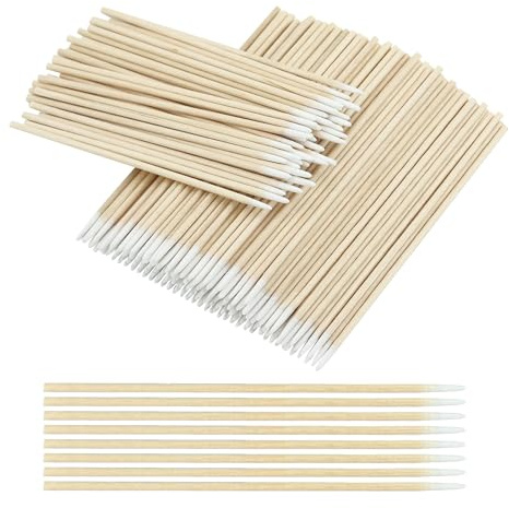 1000 bastoncillos de algodón microblading con punta de sacapuntas, bastoncillos de algodón con punta de precisión con palos de madera, aplicador de algodón para tatuajes, extensiones de pestañas (10