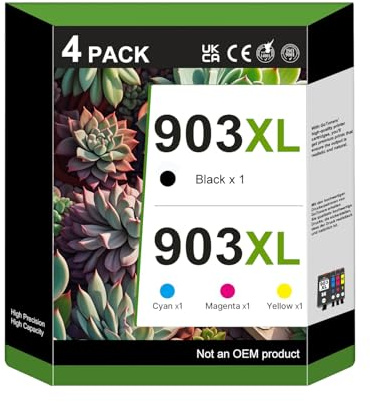 GoToners 903XL Multipack Druckerpatronen Kompatibel für HP 903 XL Kompatibel mit HP Officejet 6950 6951 6954 6956 6958 Officejet Pro 6960 6968 6970 6974 6975 6978 (4er-Pack)