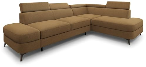 Masseno Ecksofa AVISE Q R-S mit Schlaffunktion L-Form, Klassisch Sofa mit Bettkasten, Wohnzimmersofa, Couch, Soffa, Bettsofa, Couchgarnitur - Orange, Quelle 17