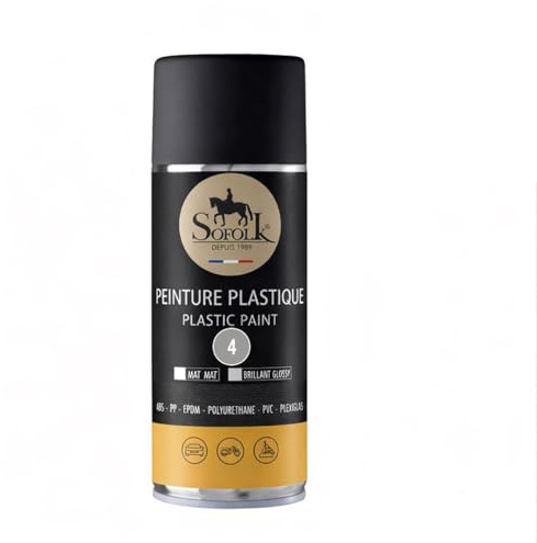 SOFOLK Peinture Plastique Haute résistance pour Auto, Tableau de Bord, Garnitures de Porte, Pare-Choc (04-Gris Satin)
