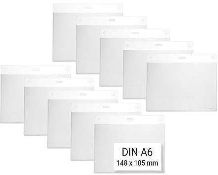 Karteo Kartenhüllen A6 Format [100 Stück] Vinyl Ausweishüllen 148 x 105 mm horizontal transparent als Ausweishalter Kartenhalter für Ausweise