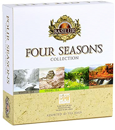 BASILUR Four Seasons Assorted Gift Box Schwarzer und Grüner Tee 40FE