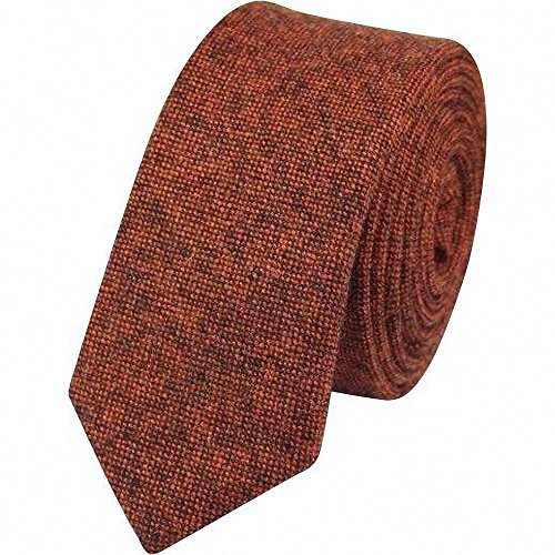DB Dickie Bow Luxuriöse Herren-Krawatte, Wolle, schmale Krawatte, Hochzeitskrawatte, Trauzeuggeschenk, formelle Krawatte, burnt orange, Length: 147cm. Width: 6cm