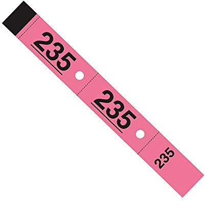500 Schließfachkarten | 3x20cm | Perforiert - 3 Teile | 10 Lose mit 50 Tickets | Pink