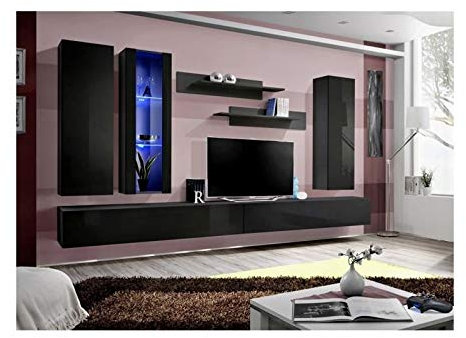 ASM TV Bank mit LED 6 Elementen schwarz