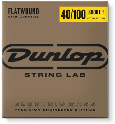 Jim Dunlop Stainless Steel Flatwound Short Scale Bass Strings 40-100