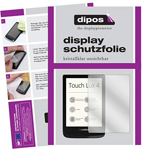 dipos I 2X Schutzfolie klar kompatibel mit Pocketbook Touch Lux 4 Folie Displayschutzfolie
