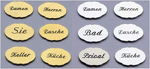 ab € 3,90-Toilettenschild-Schild Toilette-Bad-WC-Klo-Dusche-Privat-Küche-Symbol-Schild-52 x 35 mm Hinweisschild-selbstklebend (101 Mess.pol. Dusche)