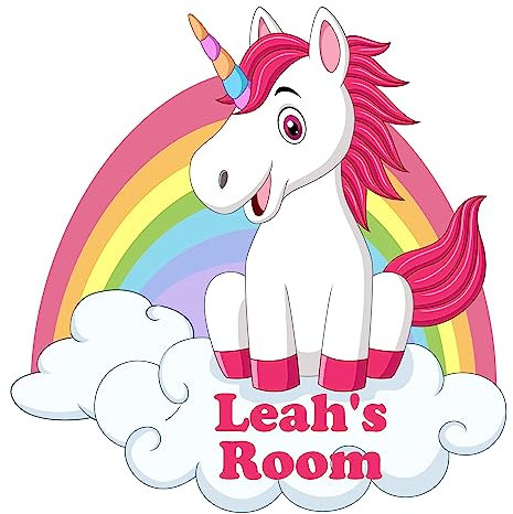 Unicorn Sitting on a Cloud Kids Bedroom Door Sign Personalised For You - Any Name! Door Plaque,Girls/Boys,Nursery,Decor,Kids Room,Animals