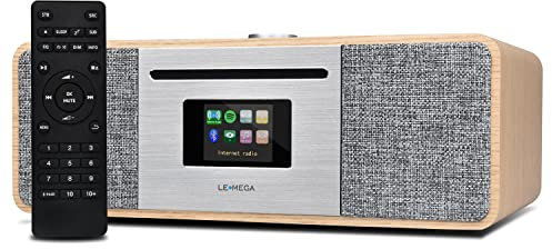 LEMEGA MSY5 All-In-One Musik System,CD Player,DAB/DAB+ und FM Digital Radio,Stereo Internet Radio,Spotify Connect,Bluetooth Lautsprecher,USB Aufladen,Wecker,Fernbedienung & App Steuerung - Weiß