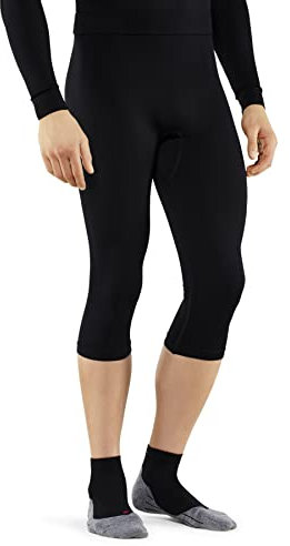 FALKE Herren Baselayer-Hose Maximum Warm 3/4 M Ti Funktionsmaterial schnelltrocknend 1 Stück, Schwarz Black 3000, XXL
