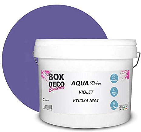 BOX DECO COULEURS Aqua Deco - Pintura de pared acrílica (10 L), color morado