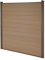 Mendler WPC-Sichtschutz Sarthe, Windschutz Zaun, Alu-Pfosten Basiselement, 1,90m - Teak