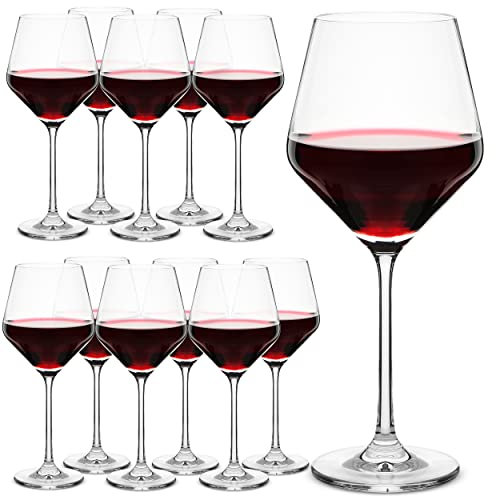 Btat Set di 12 bicchieri da vino con stelo, calici da vino a stelo lungo, bicchieri da vino in cristallo, bicchieri da vino rosso, bicchieri da vino bianco, bicchieri da vino a stelo, bicchieri da